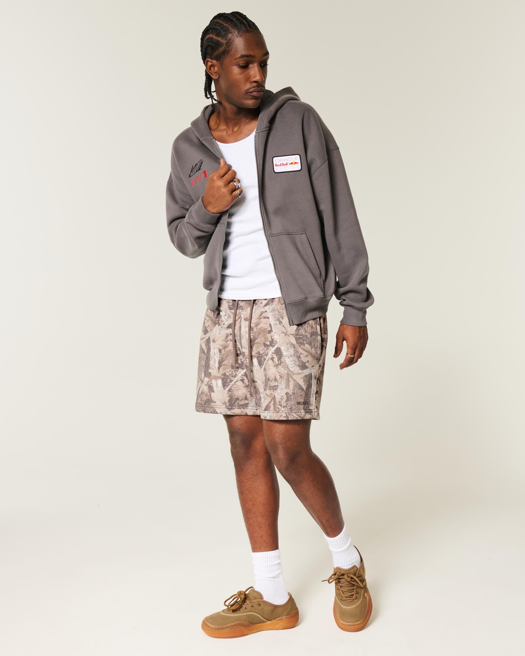 Mid-Thigh Loose Fleece Shorts Product Image
