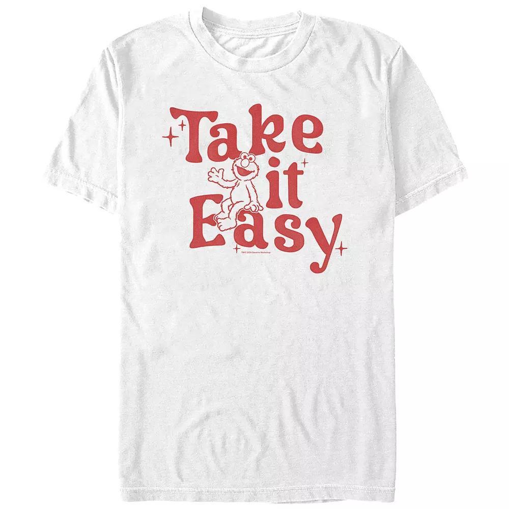 Men's Sesame Street Take It Easy Graphic Tee, Size: XS, White Product Image