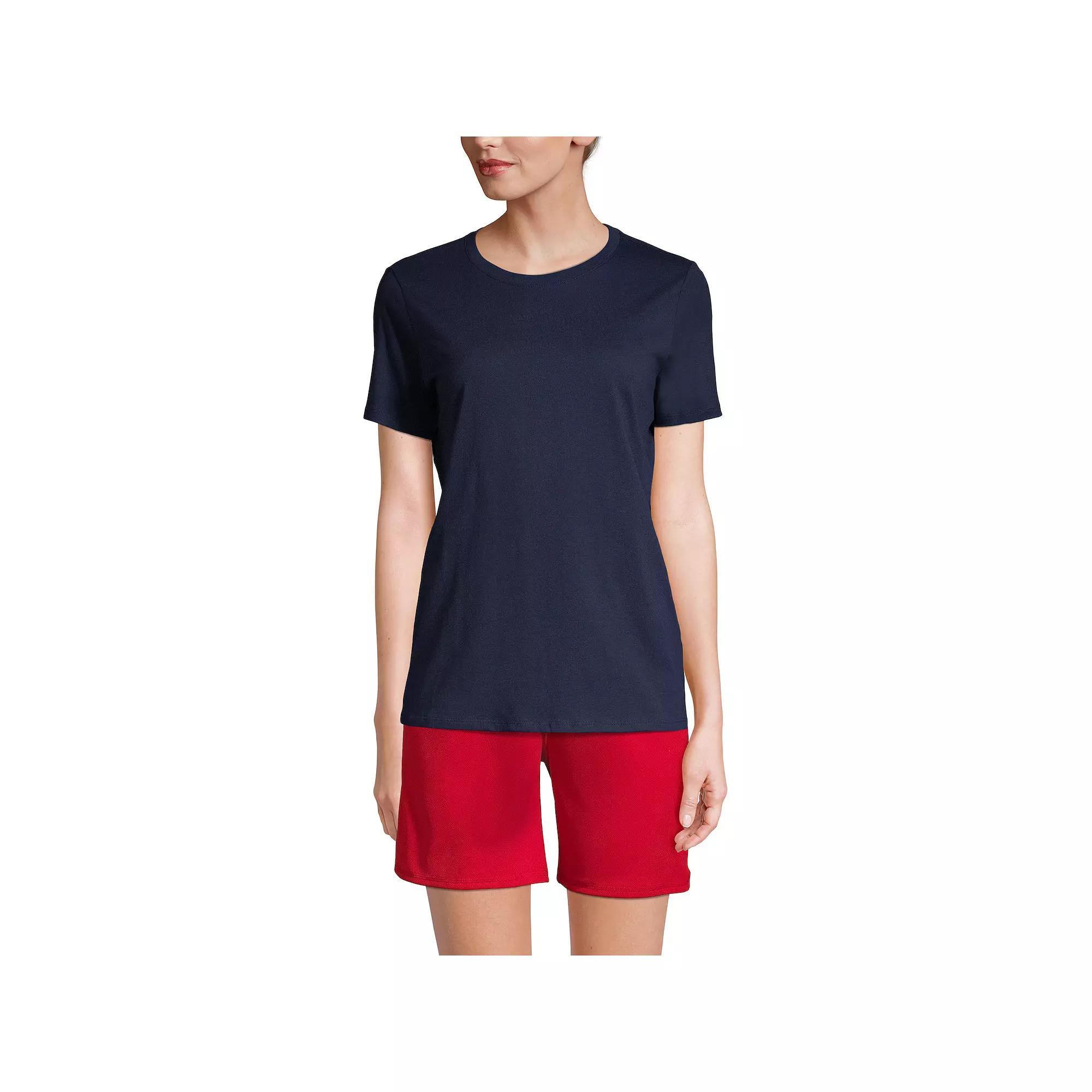 Women's Tall Lands' End School Uniform Short Sleeve Essential T-shirt, Size: Large Tall, Classic Blue Product Image