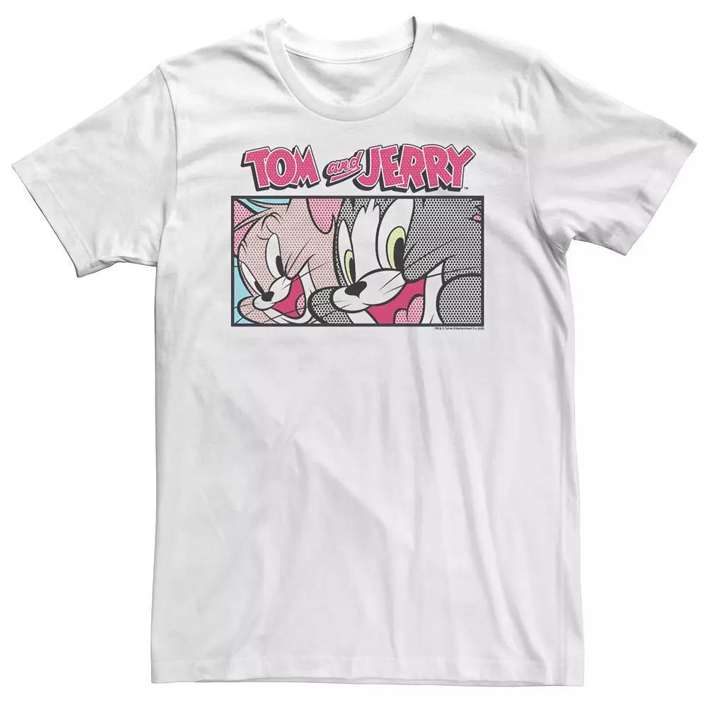 Big & Tall Tom And Jerry Comic Panel Tee, Men's, Size: 3XL, White Product Image
