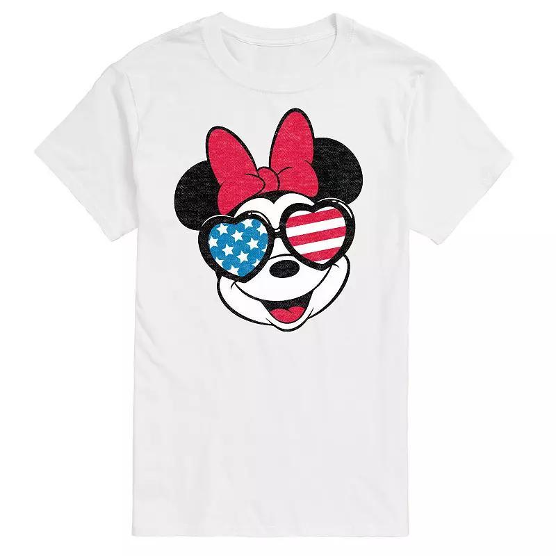 Disney's Minnie Mouse Big & Tall Flag Glasses Graphic Tee, Men's, Size: 4XL Tall, White Product Image