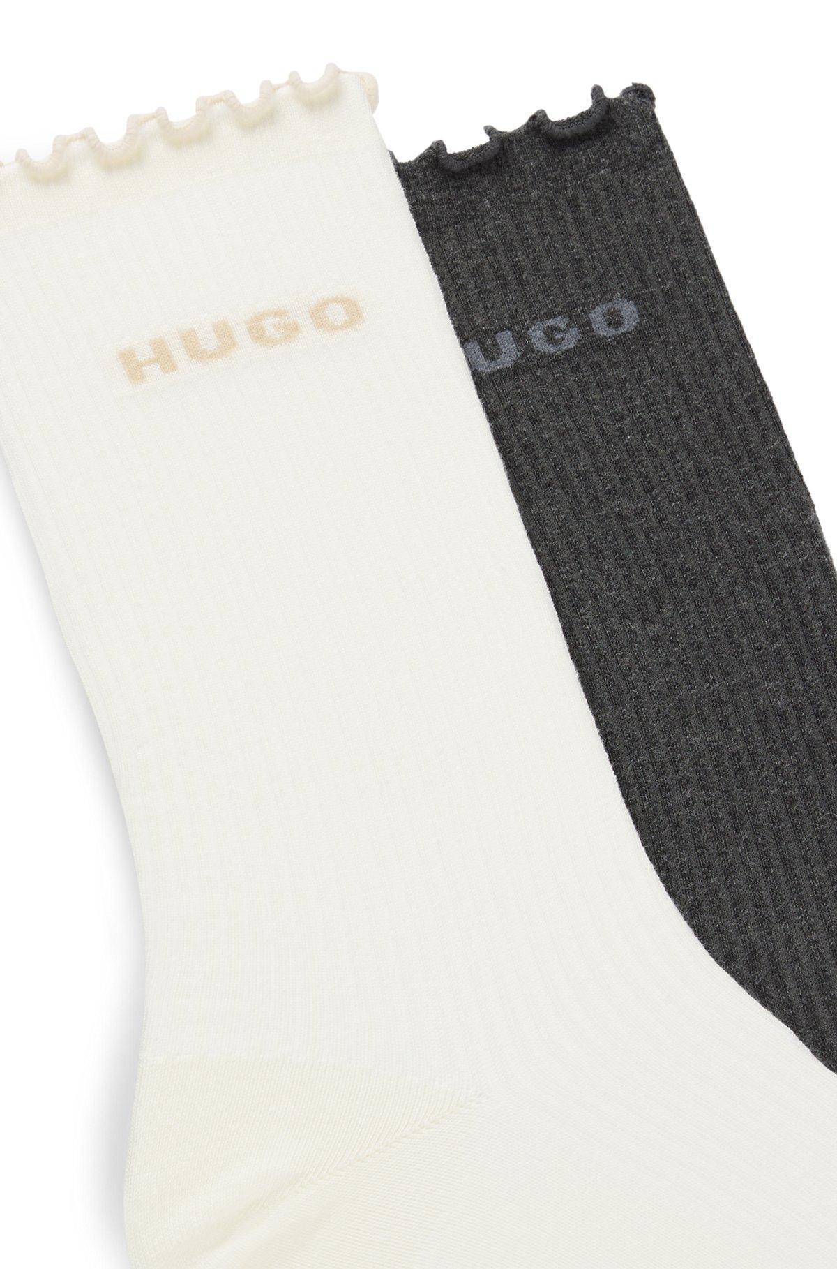 Two-pack of regular-length socks with lettuce cuff Product Image