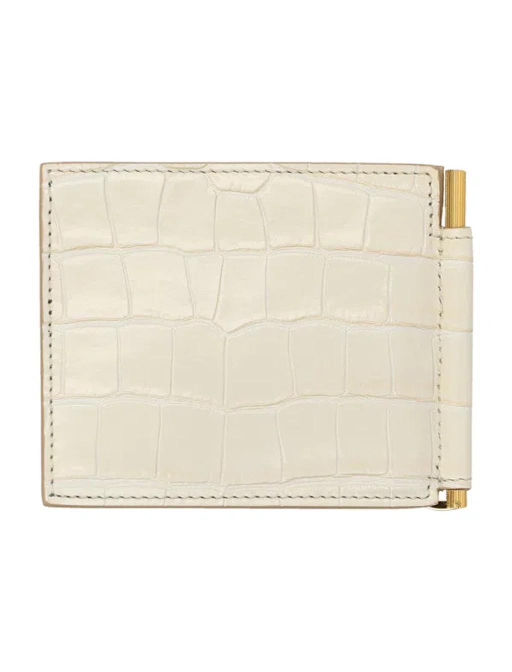 TOM FORD Money Clip Cocco Print In Ivory Product Image