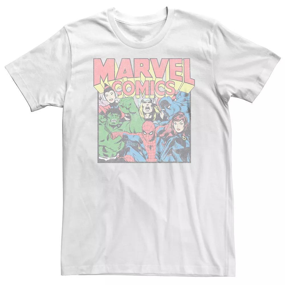 Big & Tall Marvel Comics Vintage Superheroes Tee, Men's, Size: 4XB, White Product Image