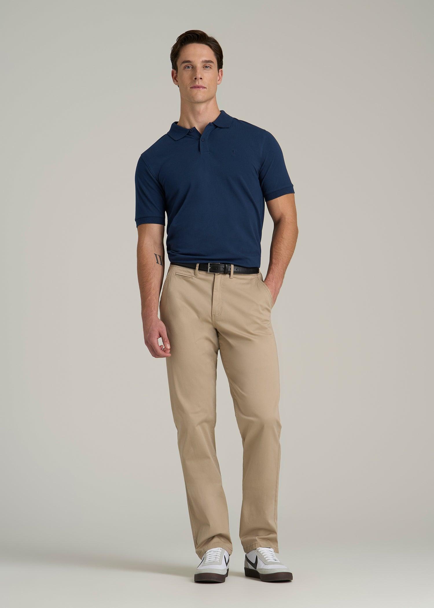 Classic Polo with Embroidered Logo for Tall Men in Marine Navy Male Product Image