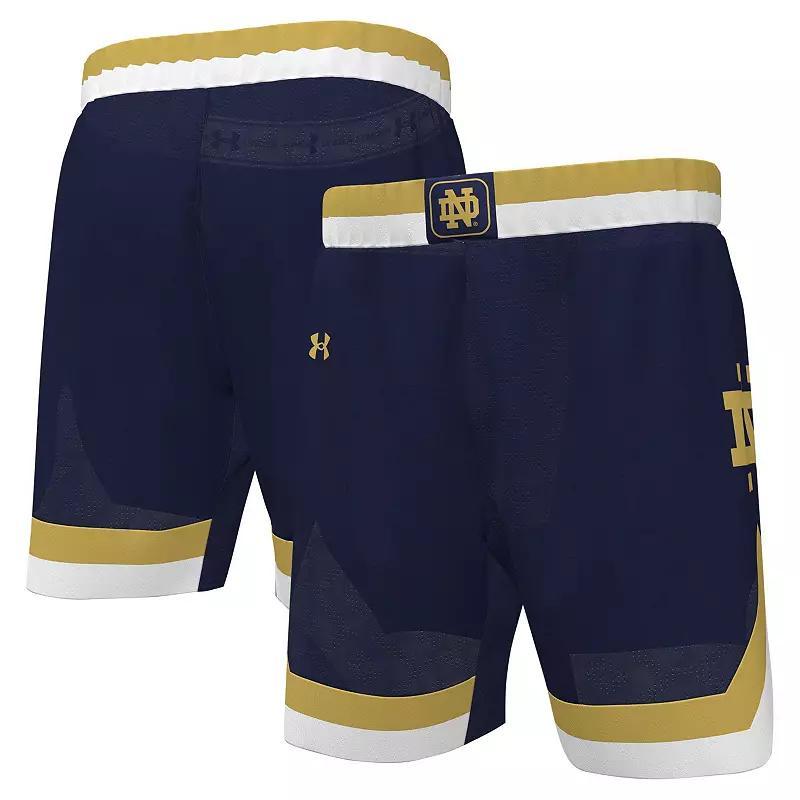 Men's Under Armour Navy Notre Dame Fighting Irish Replica Basketball Shorts, Size: 3XL, Blue Product Image