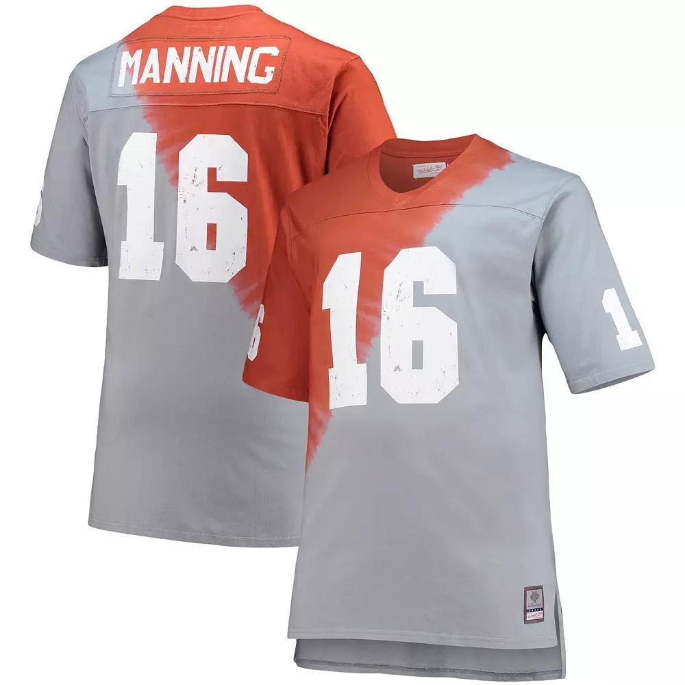 Men's Mitchell & Ness Peyton Manning Tennessee Orange/Gray Tennessee Volunteers Name & Number Tie-Dye V-Neck T-Shirt, Size: 5XLT Product Image