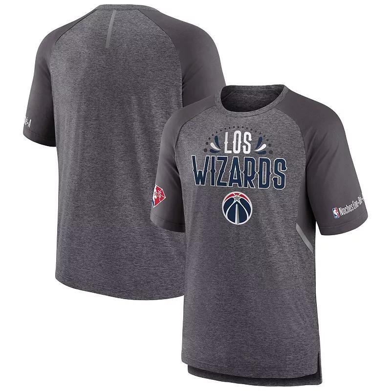 Mens Fanatics Branded Heathered Gray Washington Wizards 2022 Noches Ene-Be-A Core Shooting Raglan T-Shirt Product Image