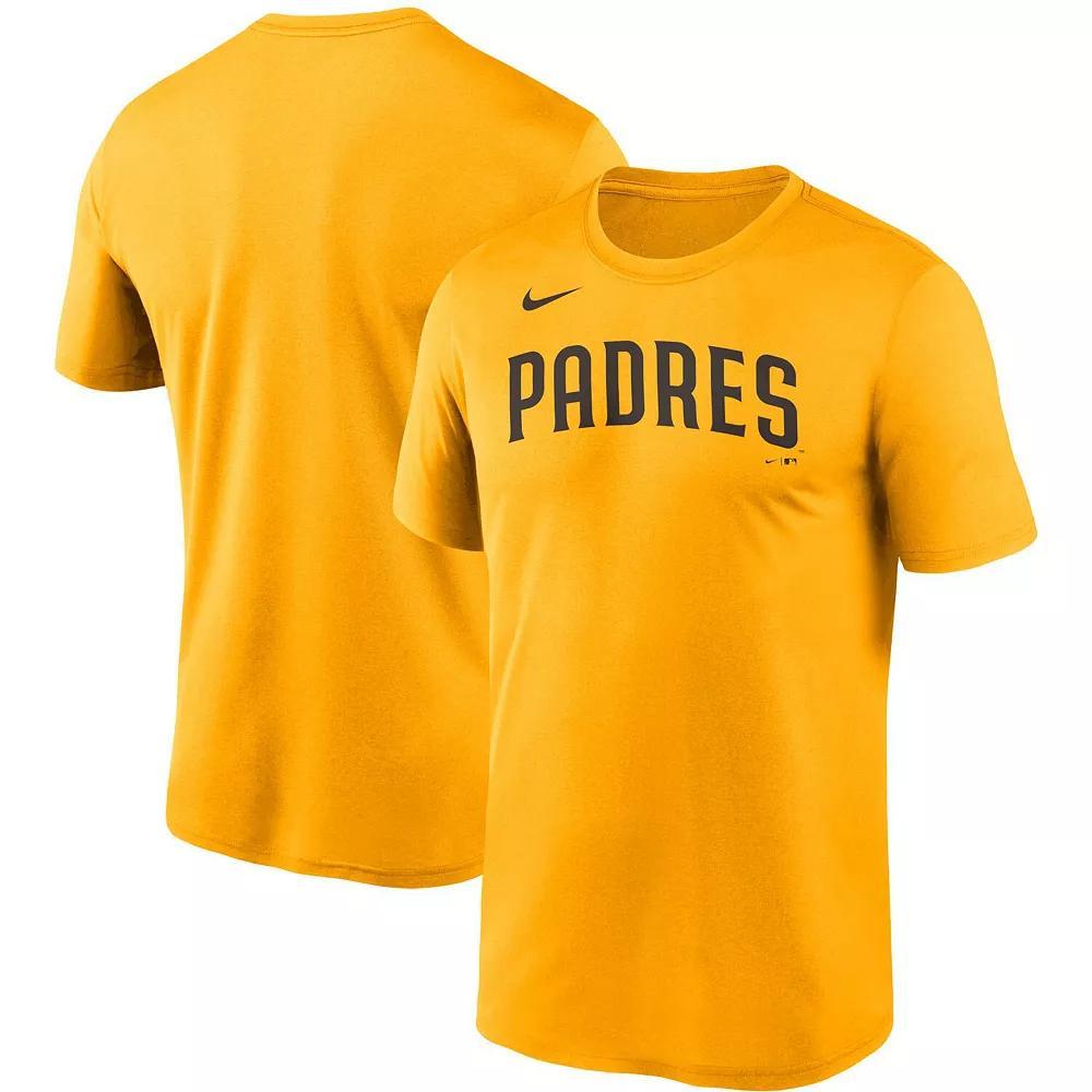 Men's Nike Gold San Diego Padres Wordmark Legend Performance T-Shirt, Size: 3XL Product Image