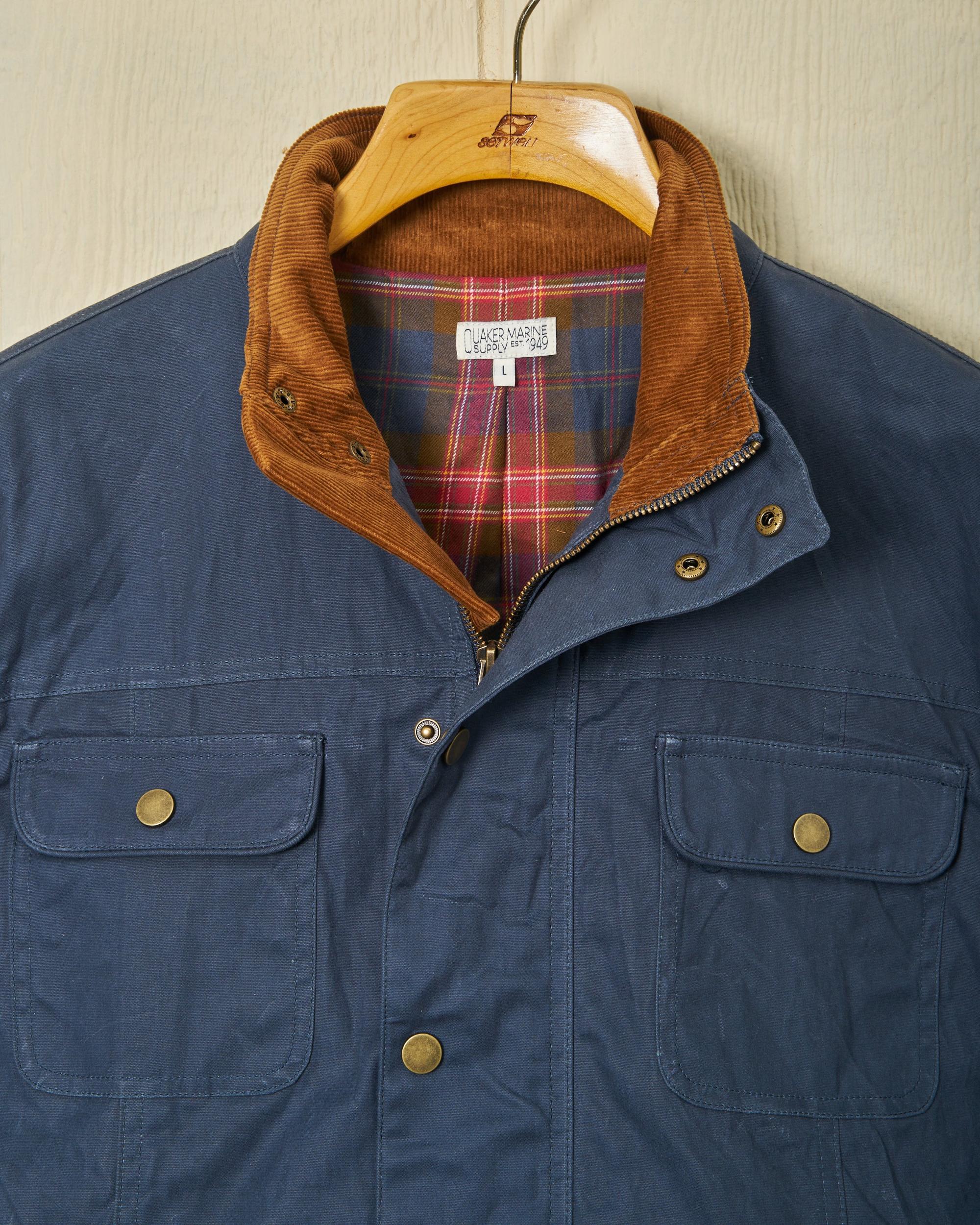 Aberdeen Jacket in Navy Waxed Canvas Product Image