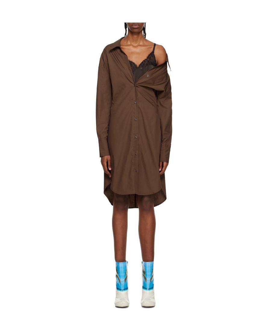 JW ANDERSON Lapel Dress In Brown Product Image