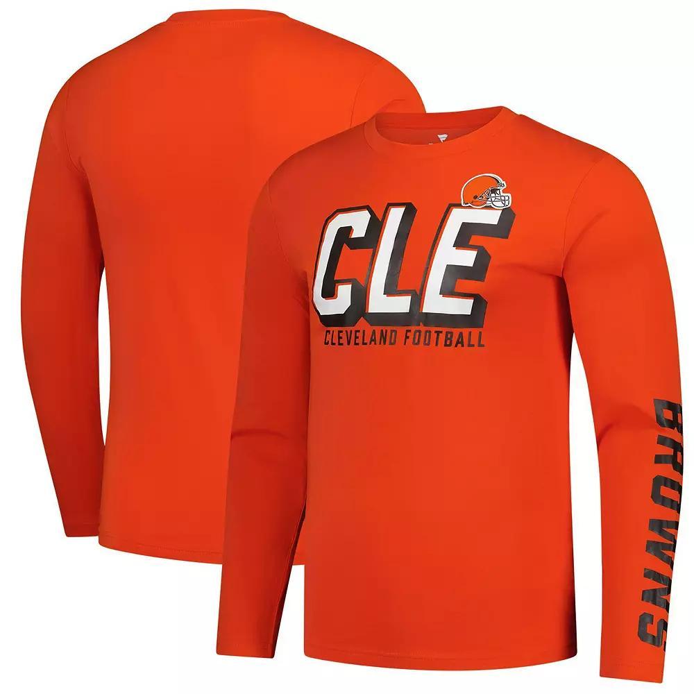 Men's Fanatics  Orange Cleveland Browns Long Sleeve T-Shirt, Size: 5XL Product Image