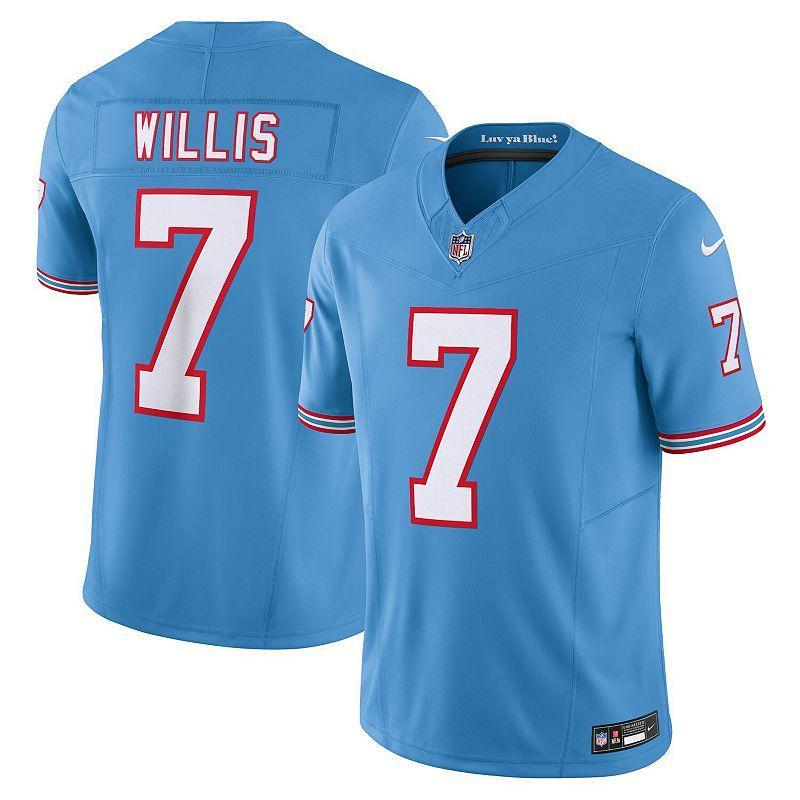 Mens Nike Malik Willis Blue Tennessee Titans Oilers Throwback Vapor F.U.S.E. Limited Jersey Product Image