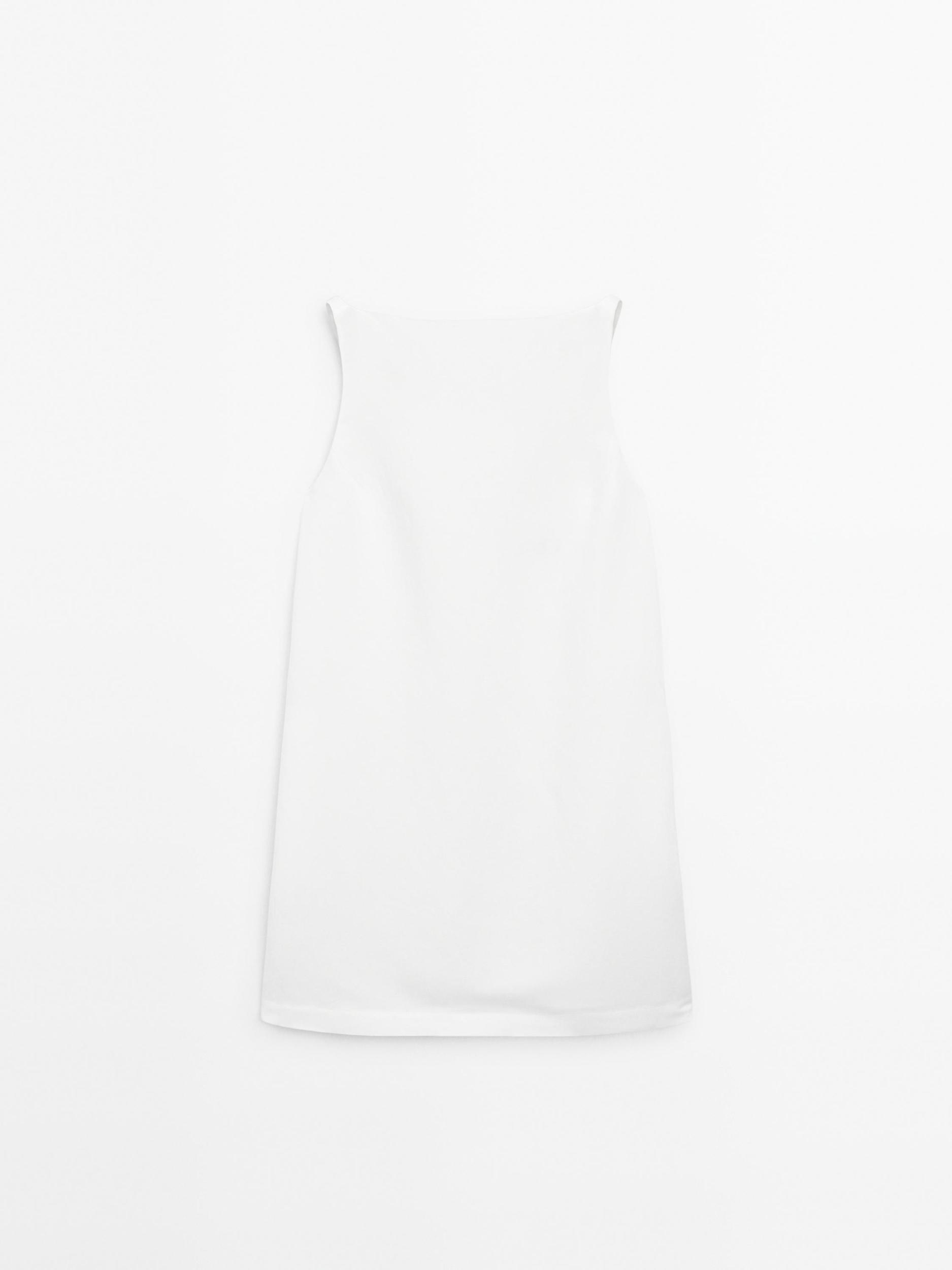 Flowing linen blend mini dress Product Image