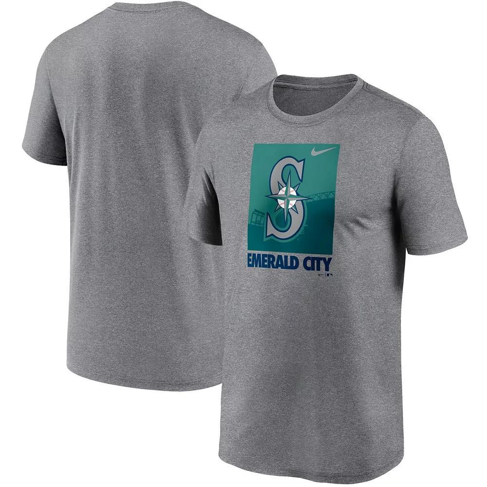 Men's Nike Heathered Gray Seattle Mariners Local Logo Legend T-Shirt, Size: Small, Grey Product Image