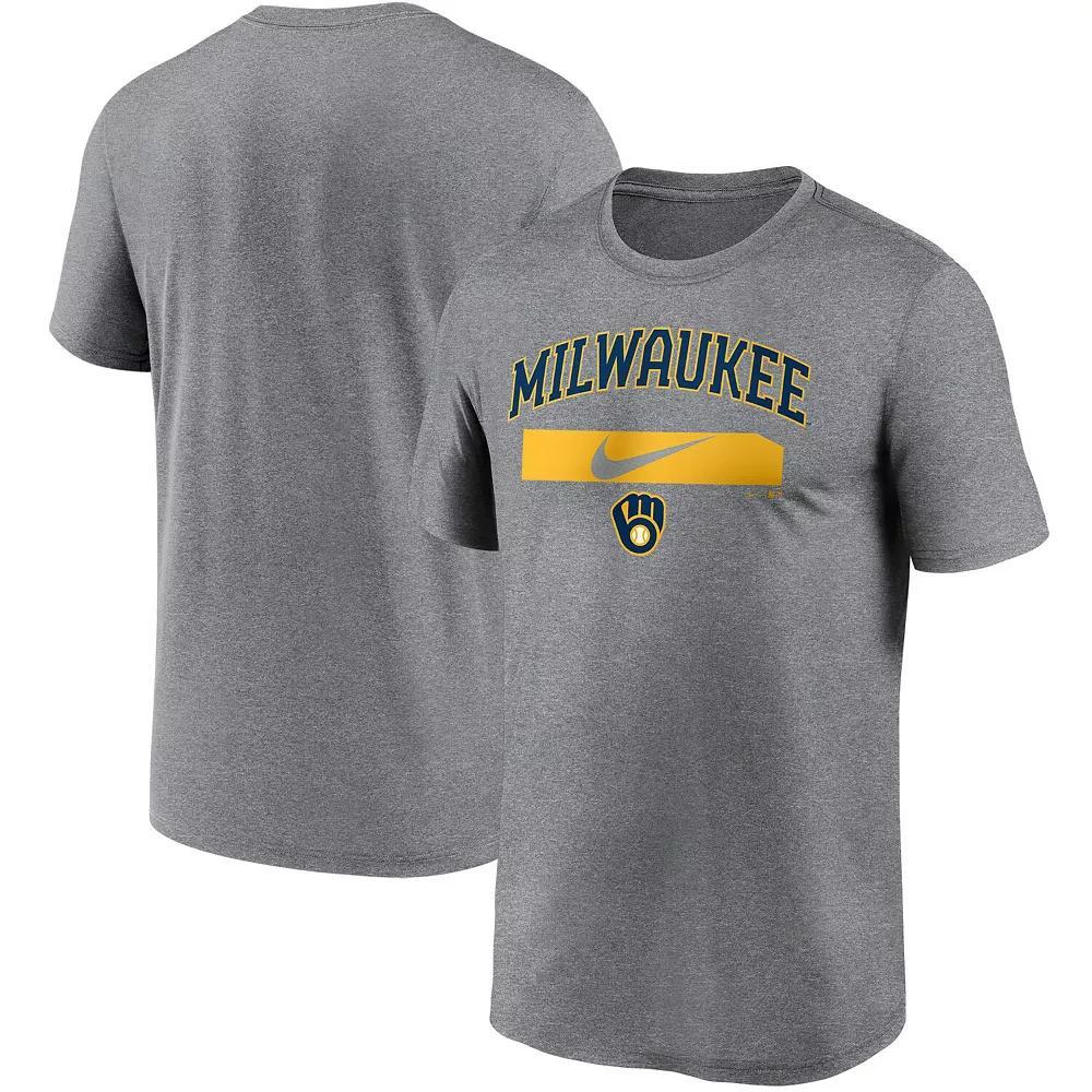 Men's Nike Gray Milwaukee Brewers City Legend Practice Performance T-Shirt, Size: Medium, Grey Product Image
