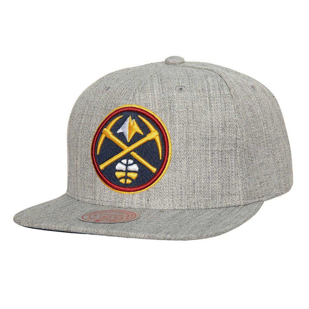 Men's Mitchell & Ness Heather Gray Denver Nuggets Hardwood Classics 2.0 Snapback Hat, Nug Grey Product Image