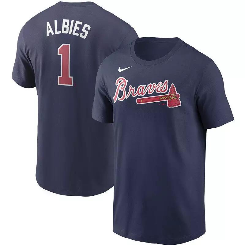 Mens Nike Ozzie Albies Atlanta Braves Name & Number T-Shirt Blue Product Image