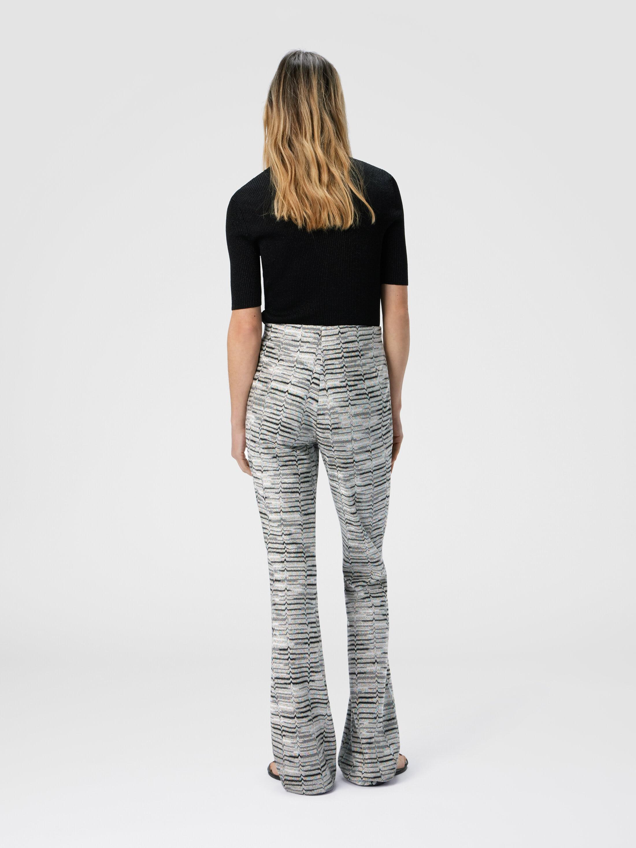 Flare trousers in viscose with Greek lamé motif Product Image