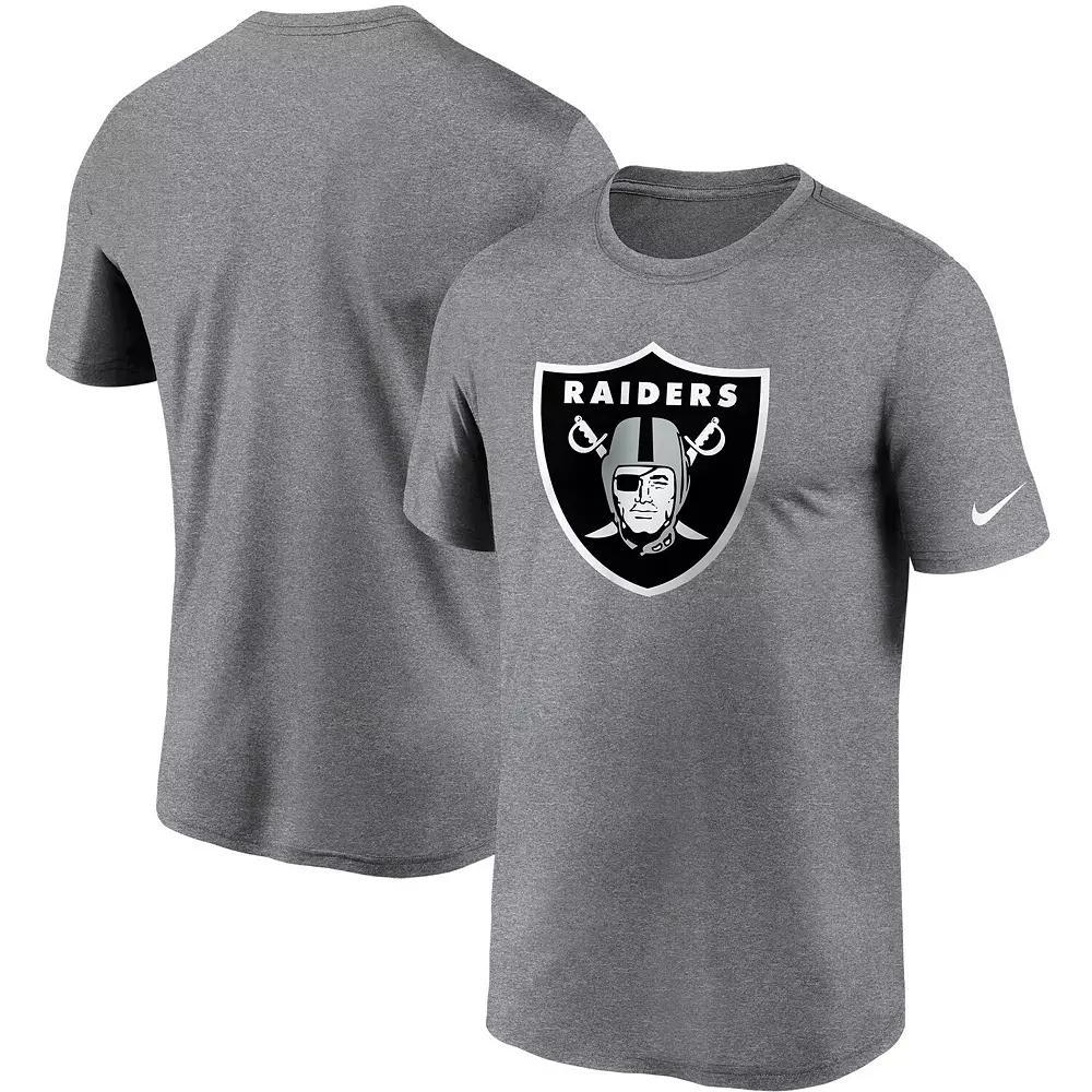 Men's Nike Heathered Charcoal Las Vegas Raiders Logo Essential Legend Performance T-Shirt,  Product Image