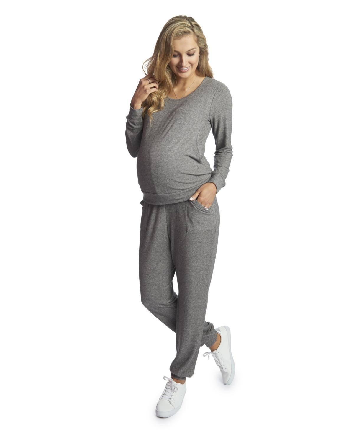 Everly Grey Maternity Whitney 2-Piece /Nursing Top & Pant Set Product Image