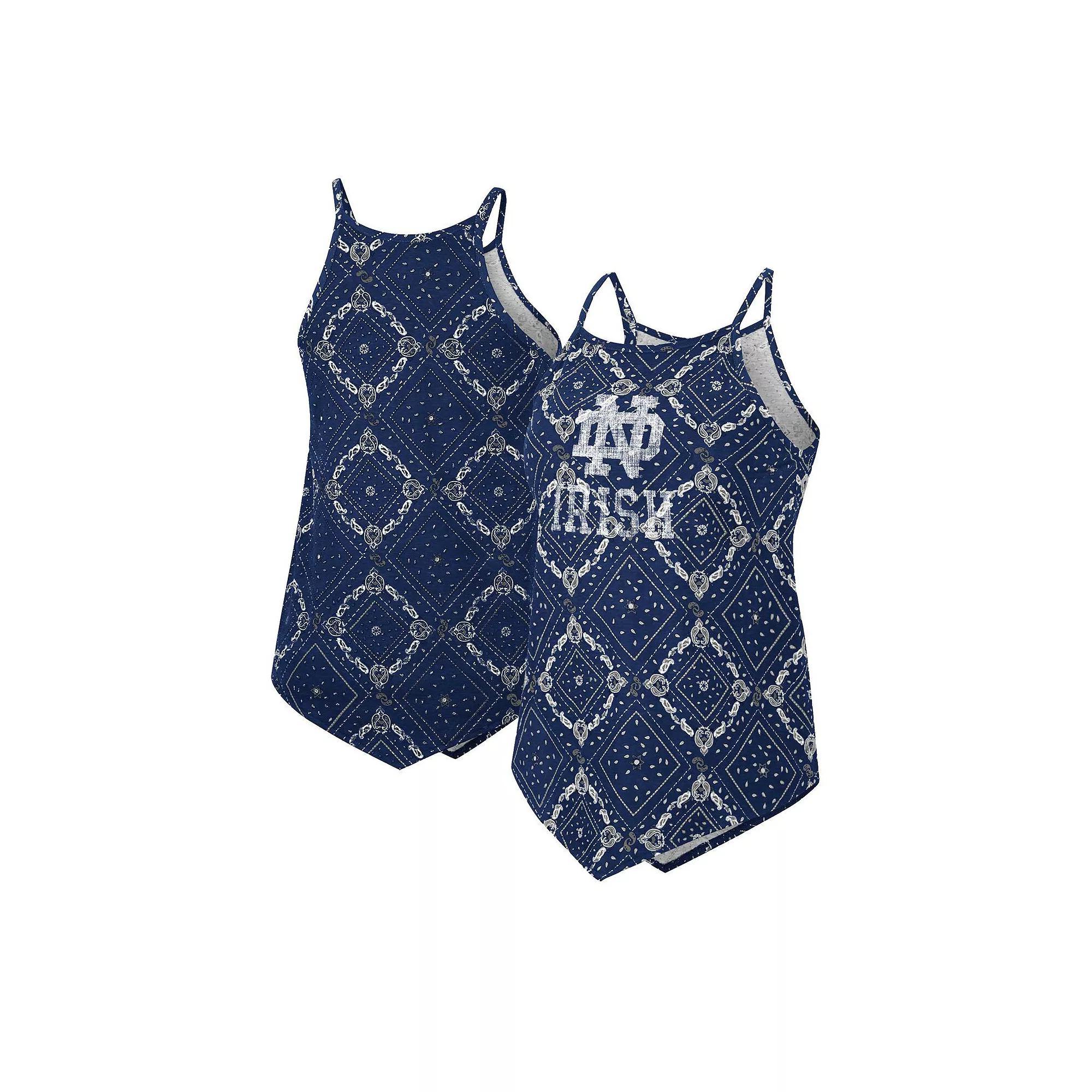 Women's Colosseum x Wrangler Navy Notre Dame Fighting Irish Bandana Tank Top,  Product Image