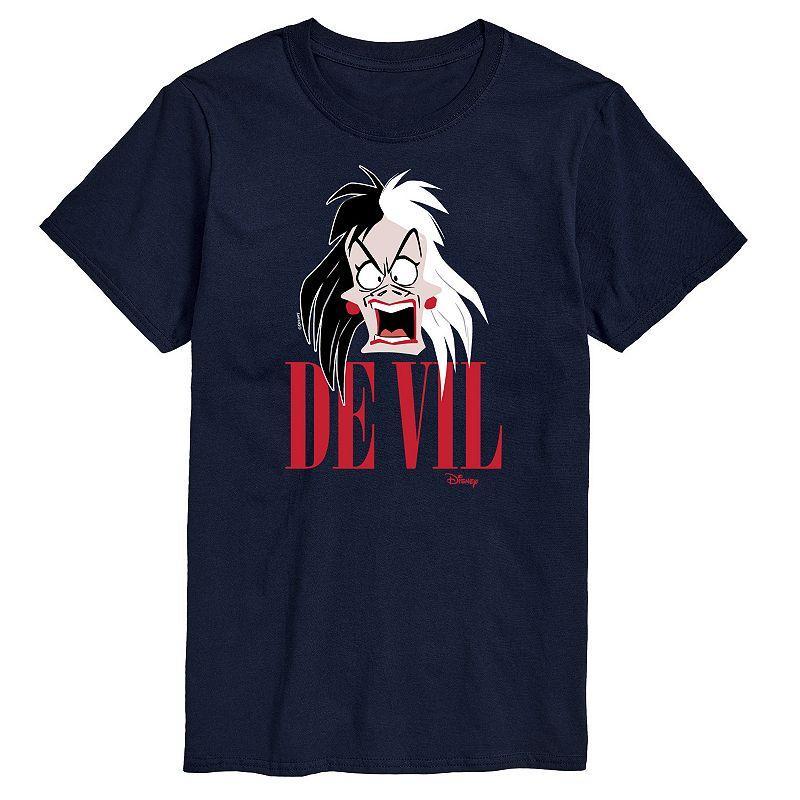 Disney Villains De Vil Men's Graphic Tee, Size: XS, Blue Product Image