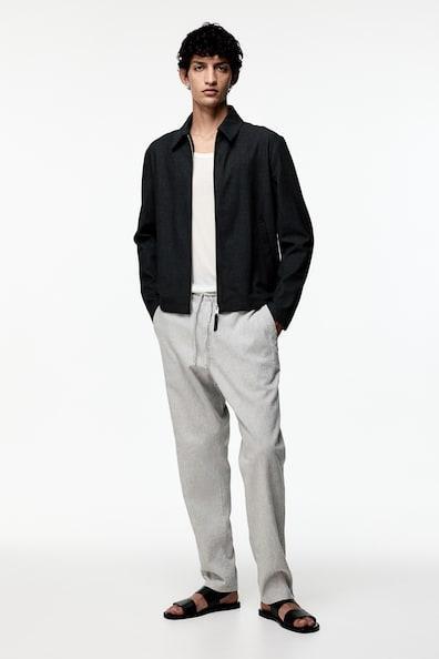 Regular Fit Linen-blend Pants Product Image