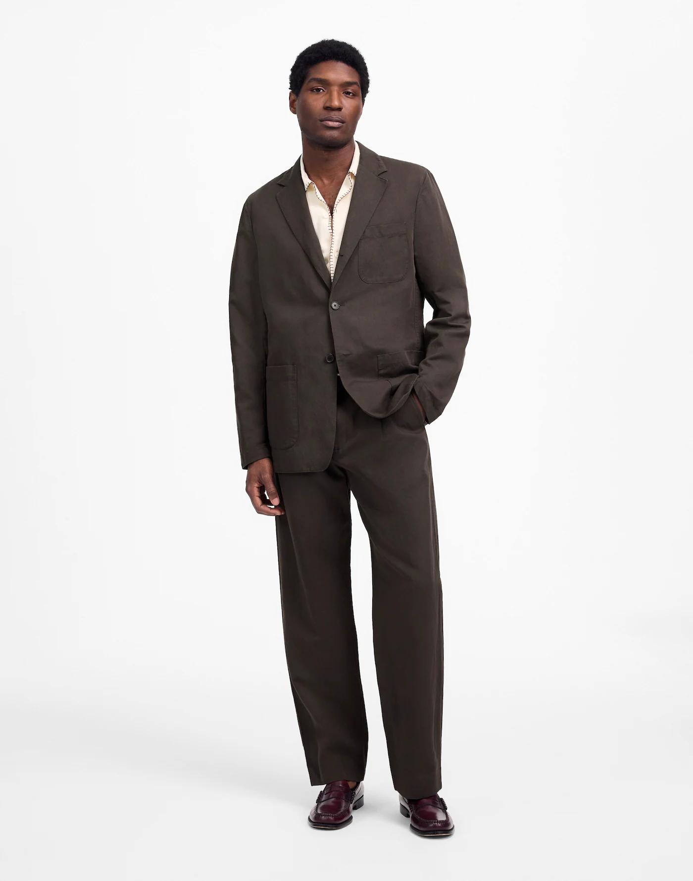 Unstructured Blazer in Cotton-Linen Blend Product Image