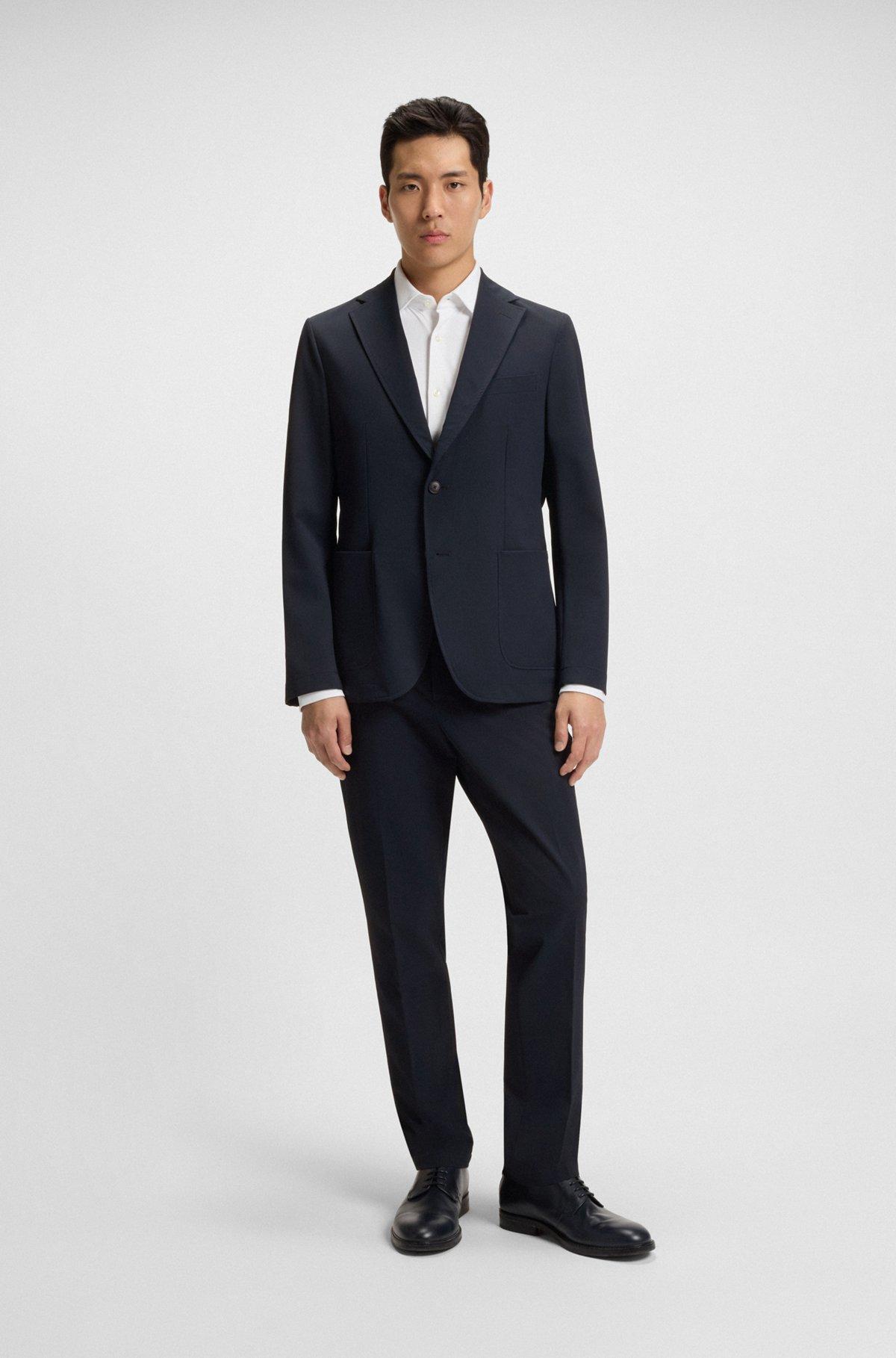 BOSS - Packable slim-fit trousers in performance-stretch fabric - Dark Blue Product Image