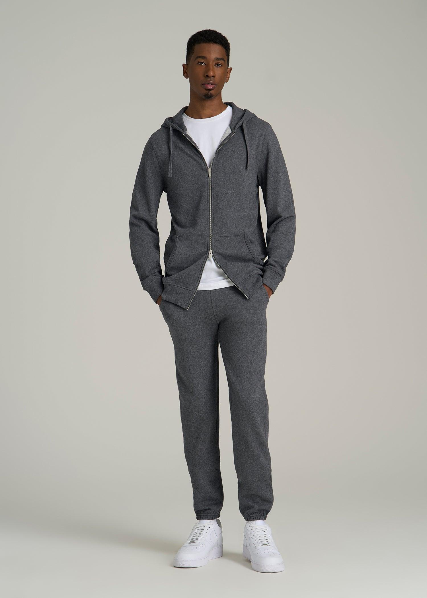 Wearever 2.0 French Terry Full-Zip Hoodie for Tall Men in Charcoal Mix Male Product Image