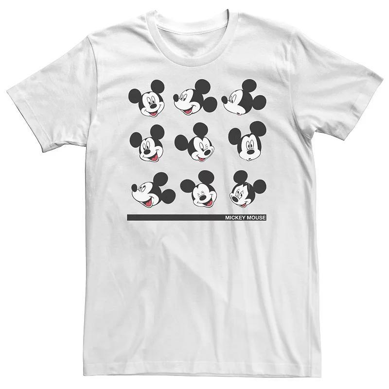 Disney's Mickey Mouse Big & Tall Different Face Of Mickey Tee, Men's, Size: 3XL, White Product Image