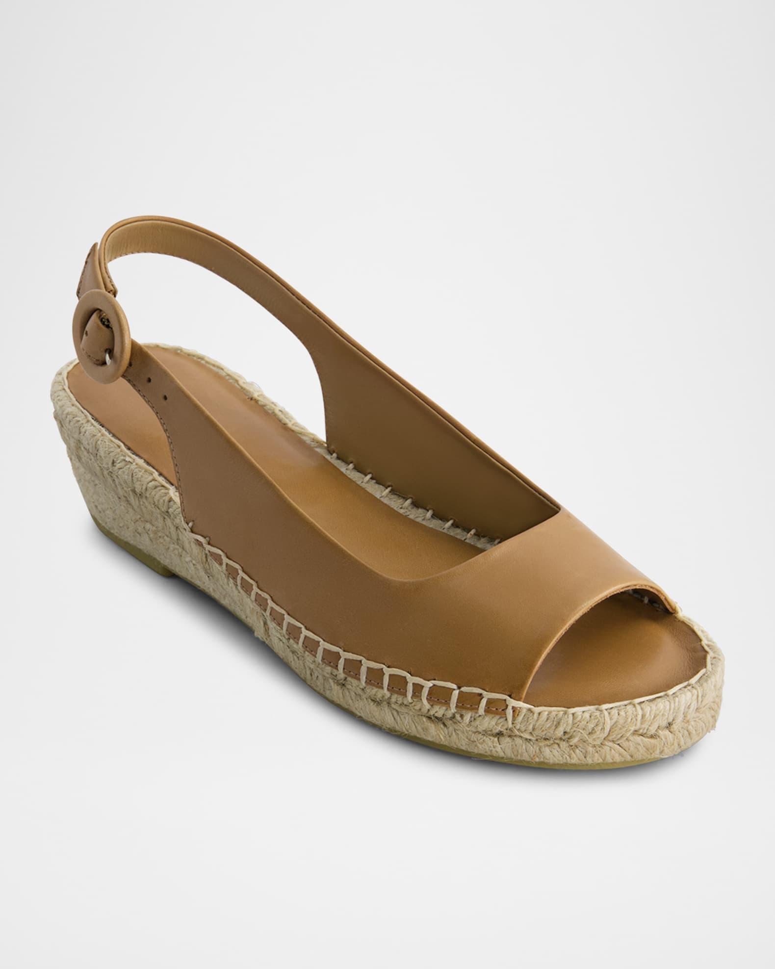 Melila Leather Slingback Wedge Espadrilles Product Image
