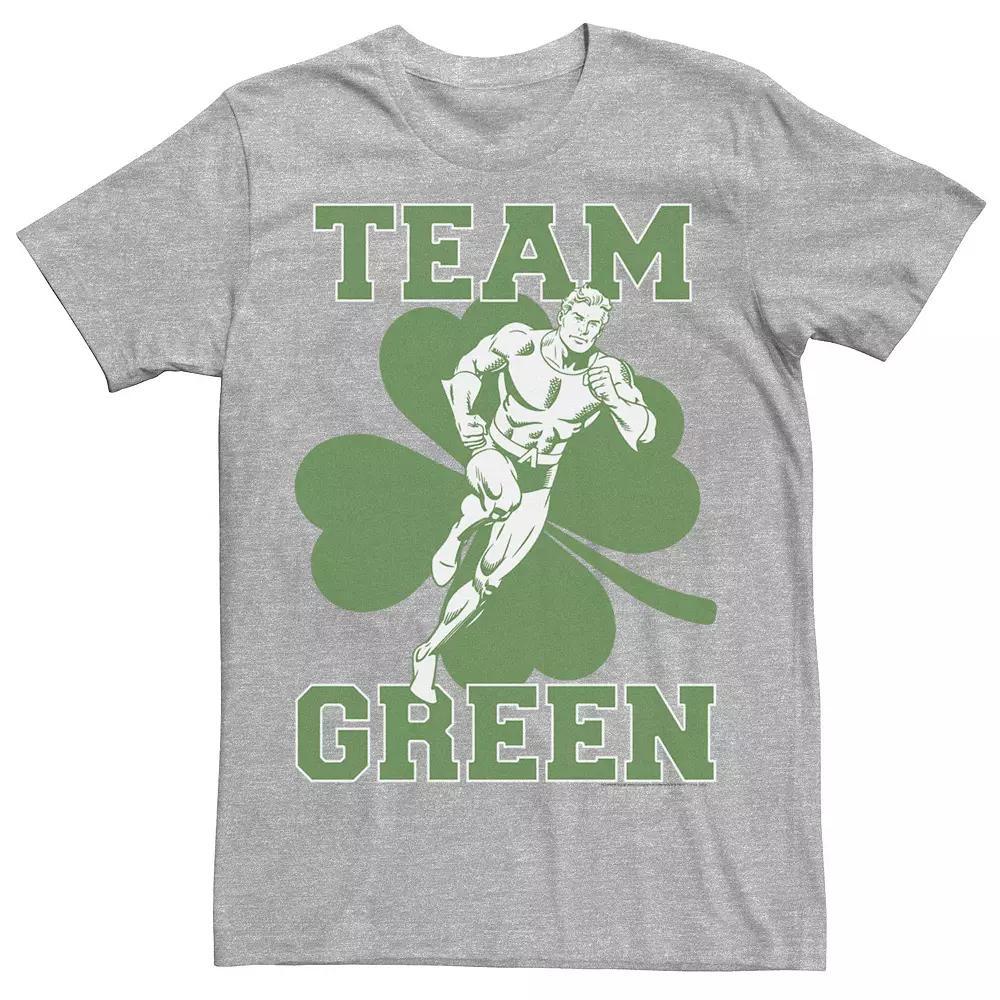 Men's DC Comics St. Patrick's Day Aquaman Team Green Tee, Size: XXL, Athletic Grey Product Image