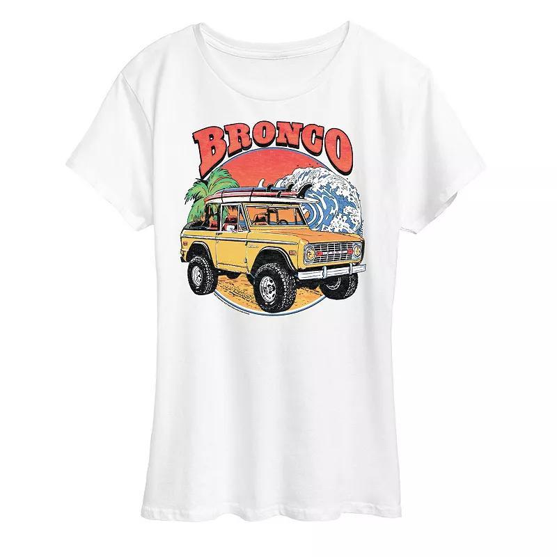 Women's Ford Bronco Beach Graphic Tee, Size: XL, Grey Gray Product Image