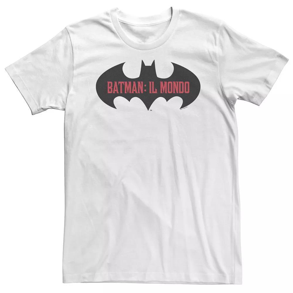 Big & Tall DC Comics Batman: Il Mondo Bat Logo Tee, Men's, Size: 4XLT, White Product Image