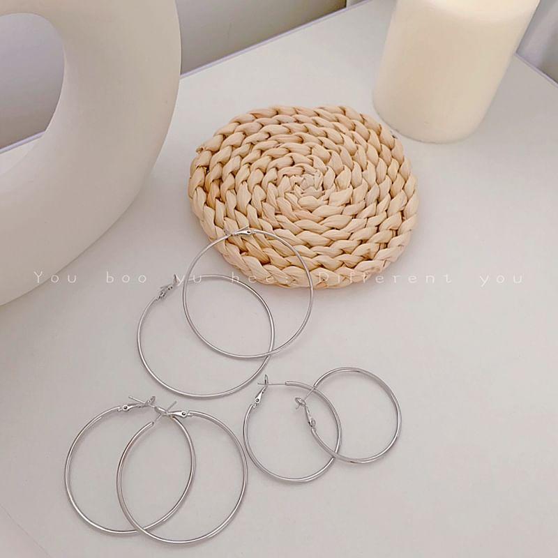 Polished Alloy Hoop Earring Product Image