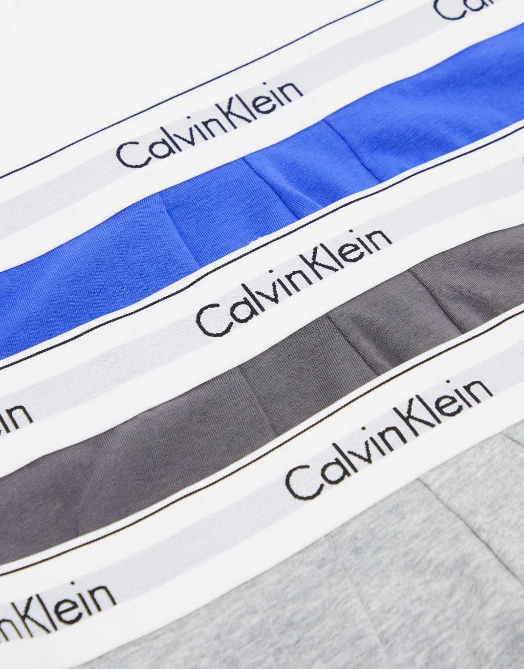 Calvin Klein cotton stretch low rise trunks 3 pack in multi Product Image