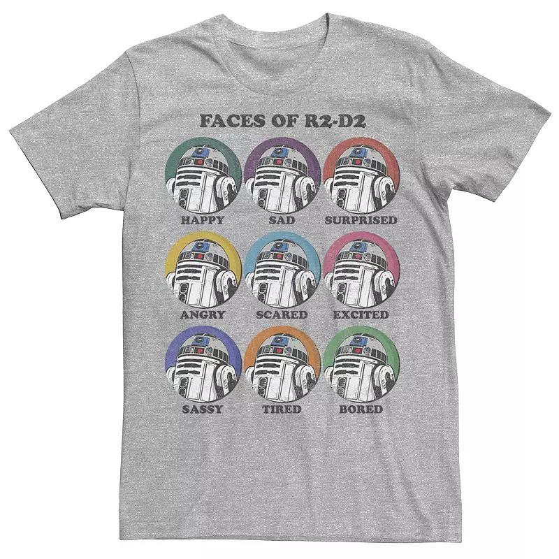 Men's Star Wars The Faces Of R2-D2 Tee, Size: Small, Athletic Grey Product Image