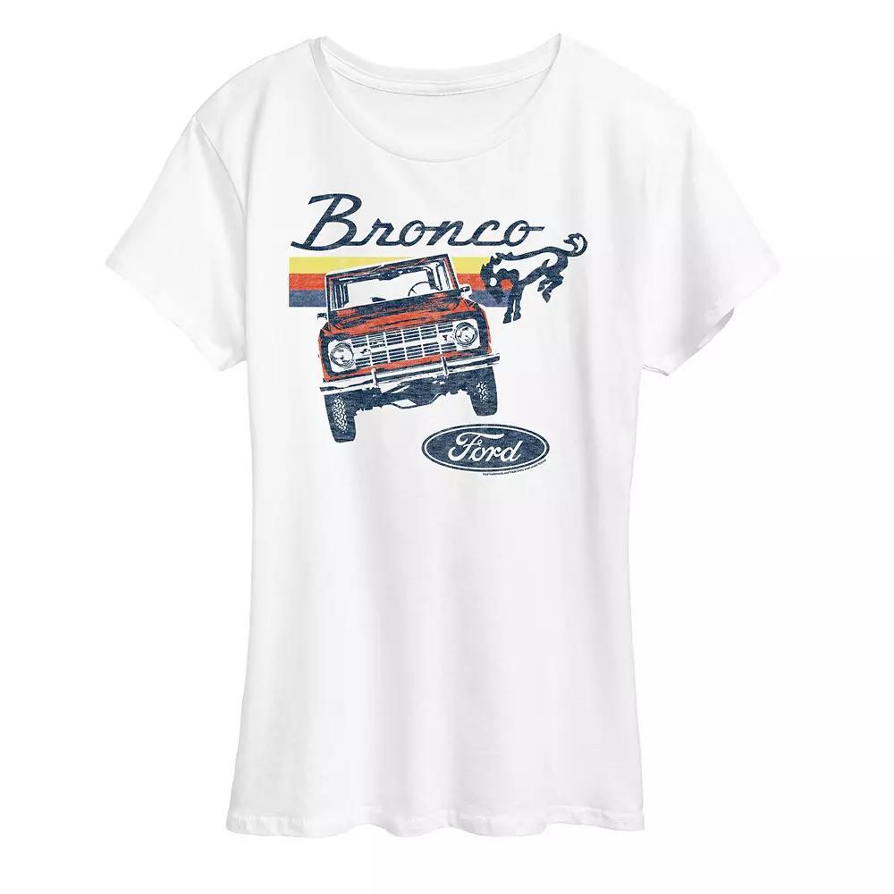 Women's Ford Bronco Stripes Graphic Tee, Size: Large, White Product Image