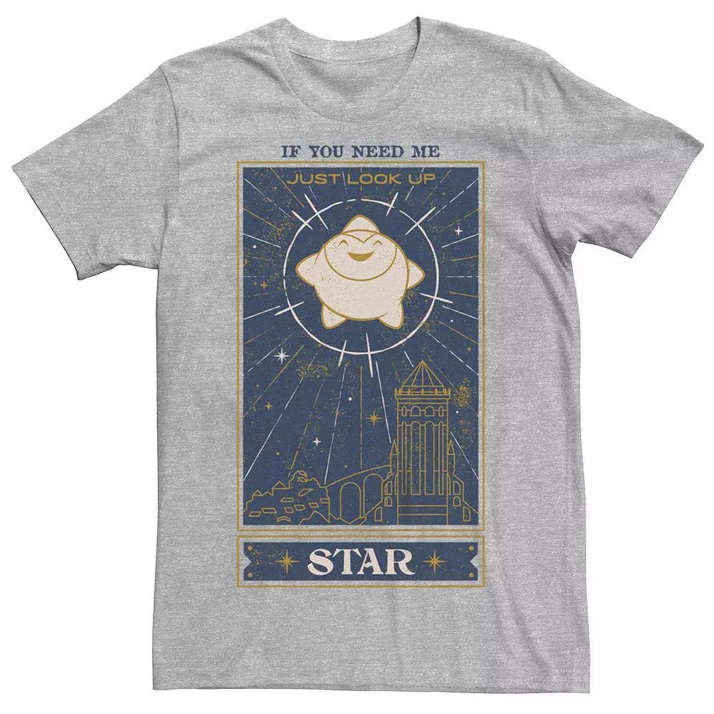 Men's Wish Star Card Graphic Tee, Size: XS, Athletic Grey Product Image