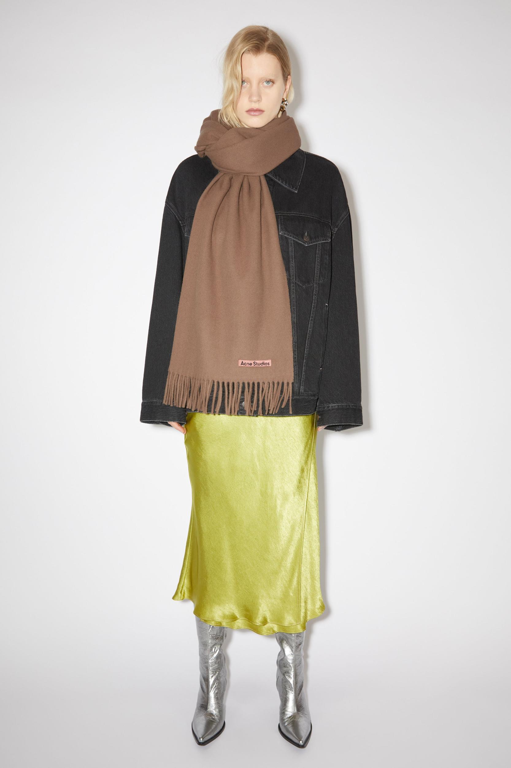 Fringe wool scarf - oversized Product Image