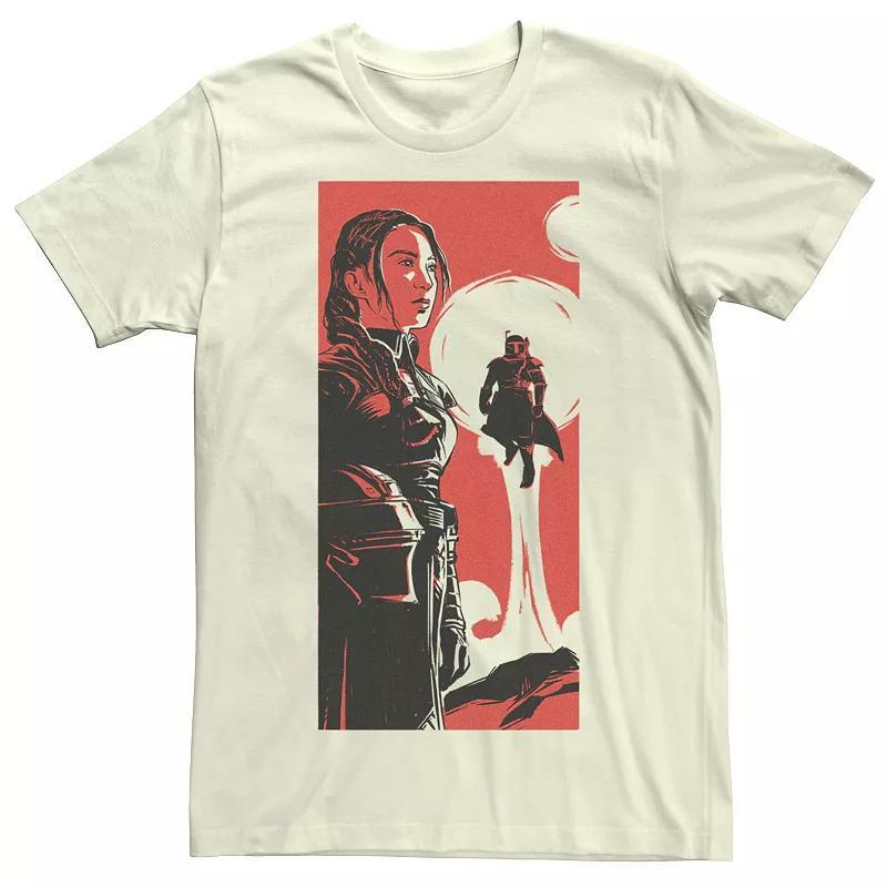 Men's Star Wars The Book Of Boba Fett Fennec And Boba Red Hue Poster Tee, Size: XXL, Natural Product Image