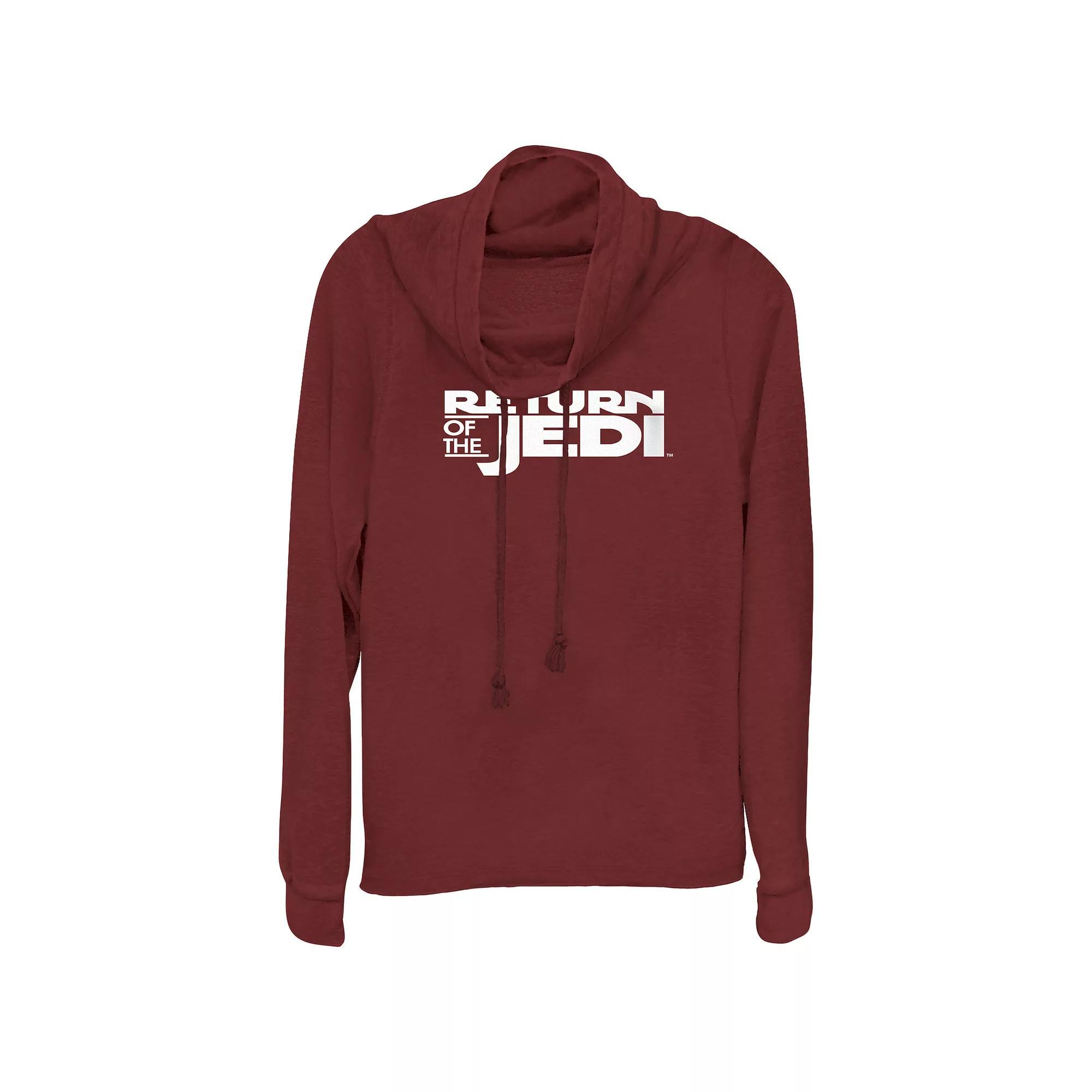 Juniors' Star Wars The Return Of The Jedi Typography Cowlneck Graphic Lightweight Long Sleeve, Girl's,  Product Image