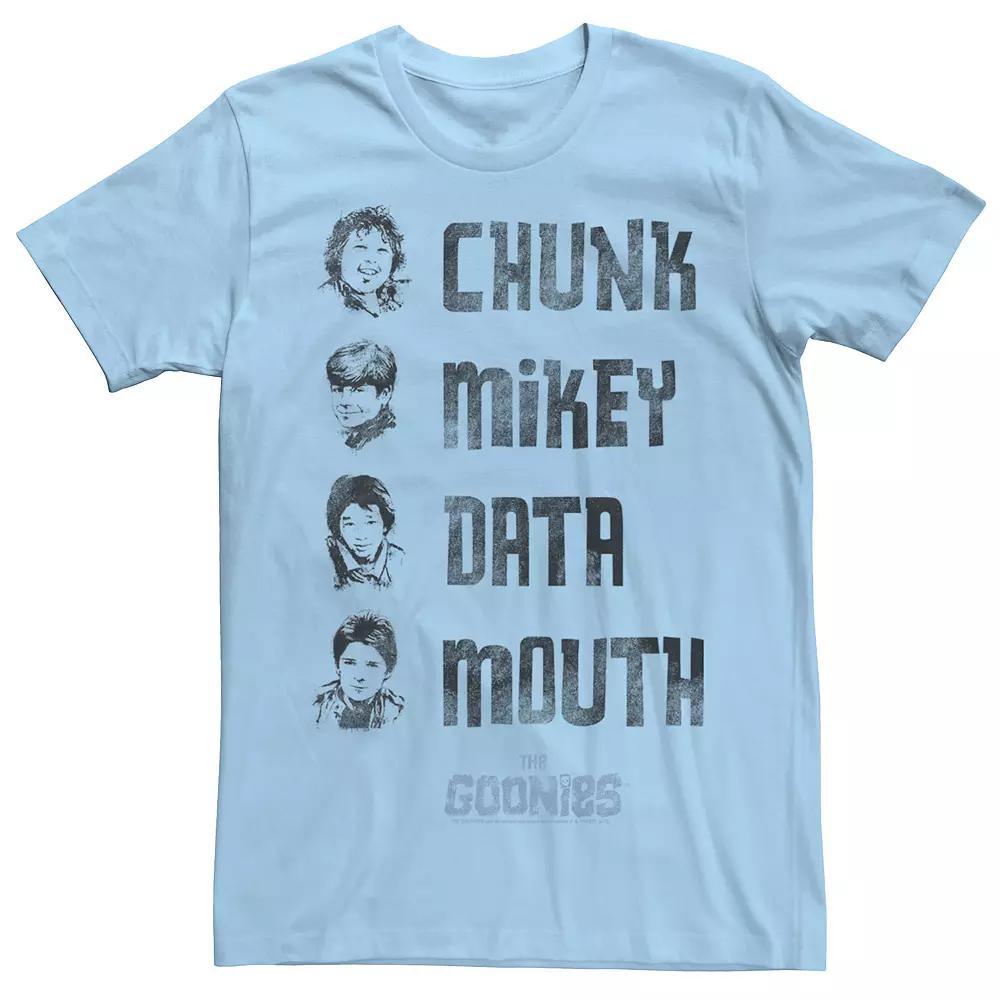 Men's The Goonies Chunk Mikey Data Mouth Name Stack Tee,  Product Image