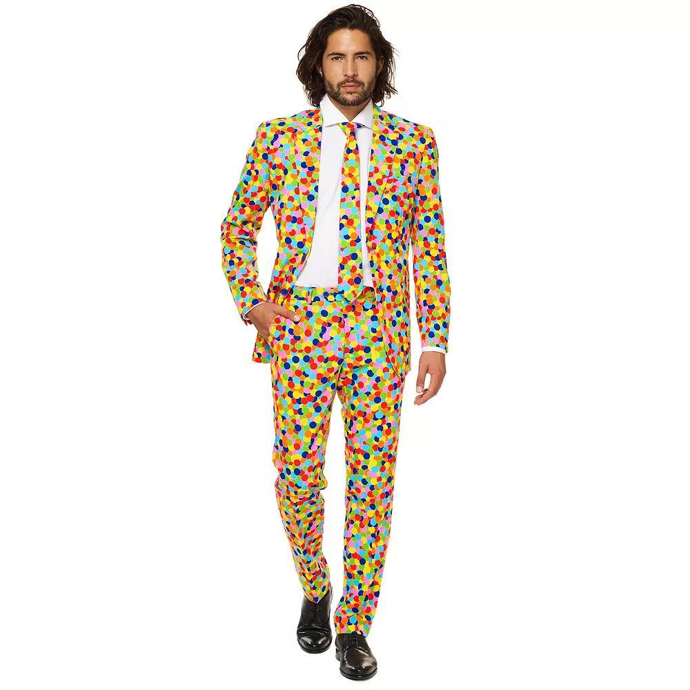 Men's OppoSuits Slim-Fit Novelty Pattern Suit & Tie Set,  Product Image