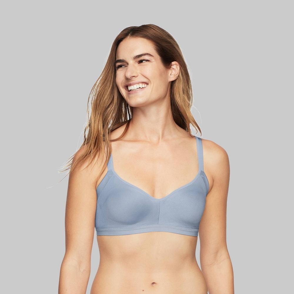 Simply Perfect by Warners Womens Underarm Smoothing Seamless Wireless Bra - Blue Tempest Product Image