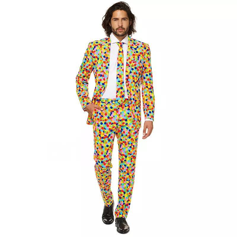 Men's OppoSuits Slim-Fit Novelty Pattern Suit & Tie Set,  Product Image