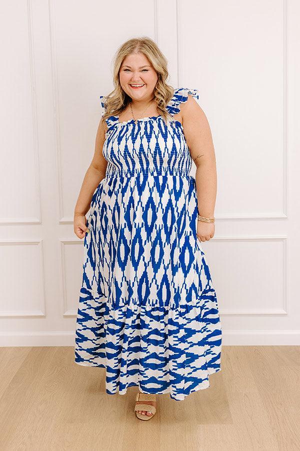 Brunch In Capri Smocked Midi Dress Curves Product Image