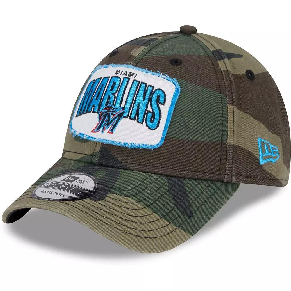 Men's New Era Camo Miami Marlins Gameday 9FORTY Adjustable Hat, Green Product Image